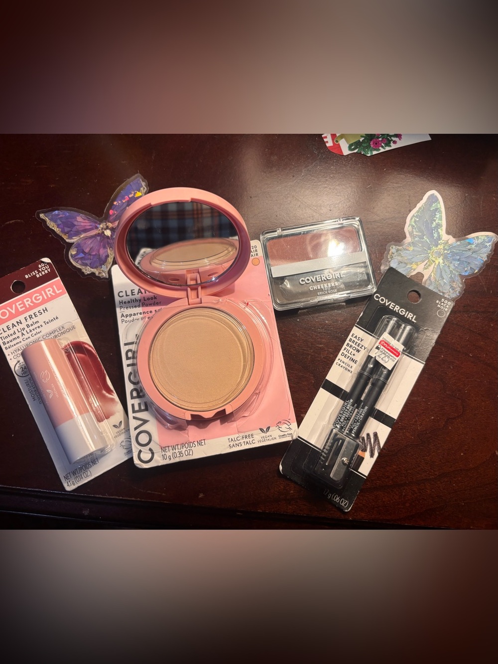Covergirl Clean Fresh Pressed Powder Makeup Set Pink & Brown NWT